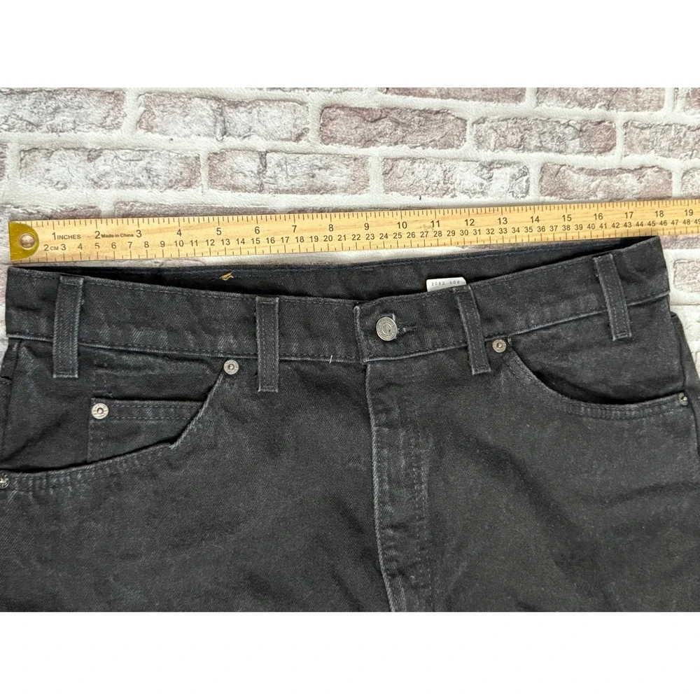 Vintage Levis 505 Orange Tab Black Jeans Made USA Mens 38x30 Straight Leg 1997